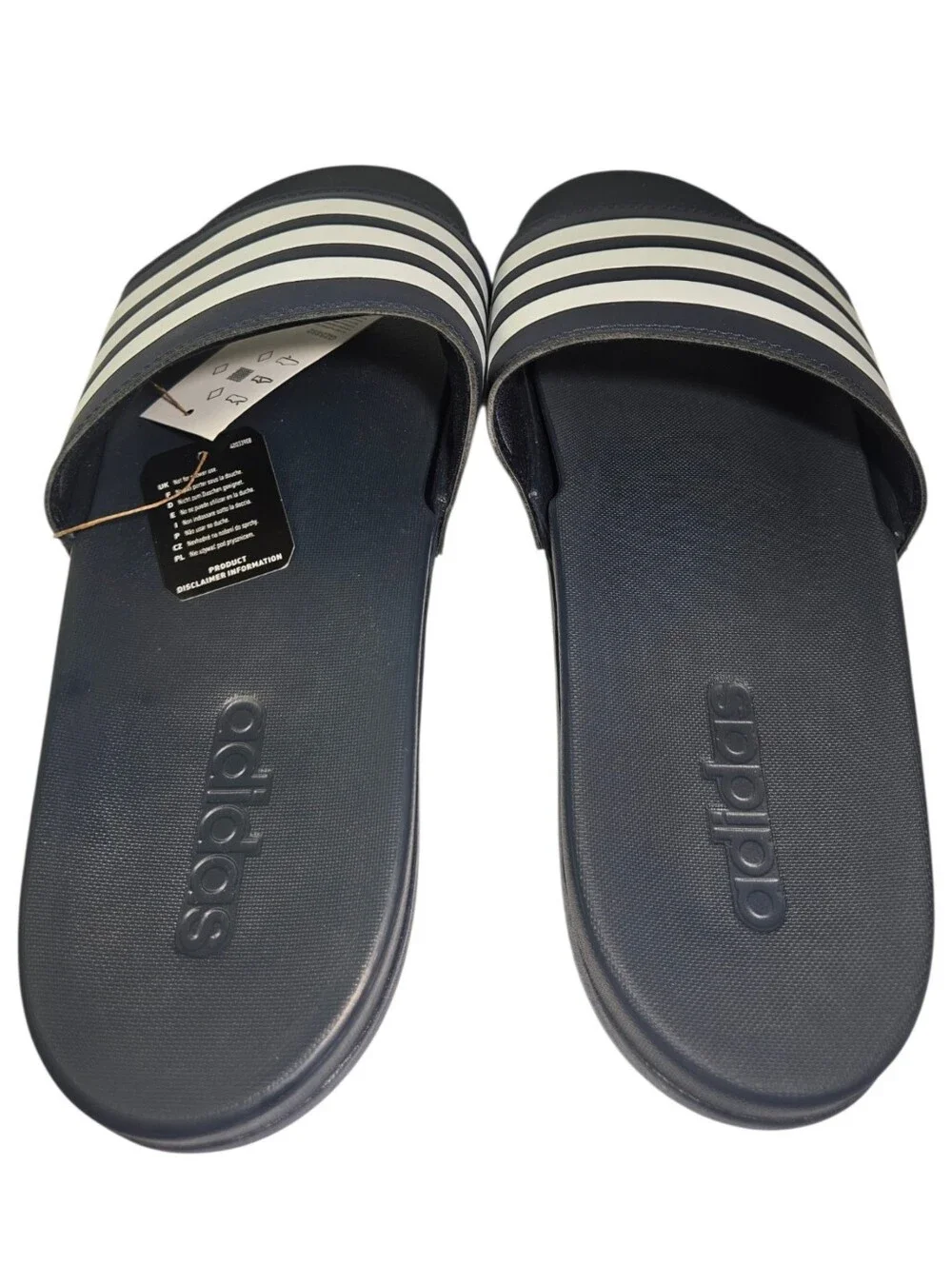 Adidas Adilette Comfort Slides Legend Ink Cloud White Men’s 12 NWT-No Box